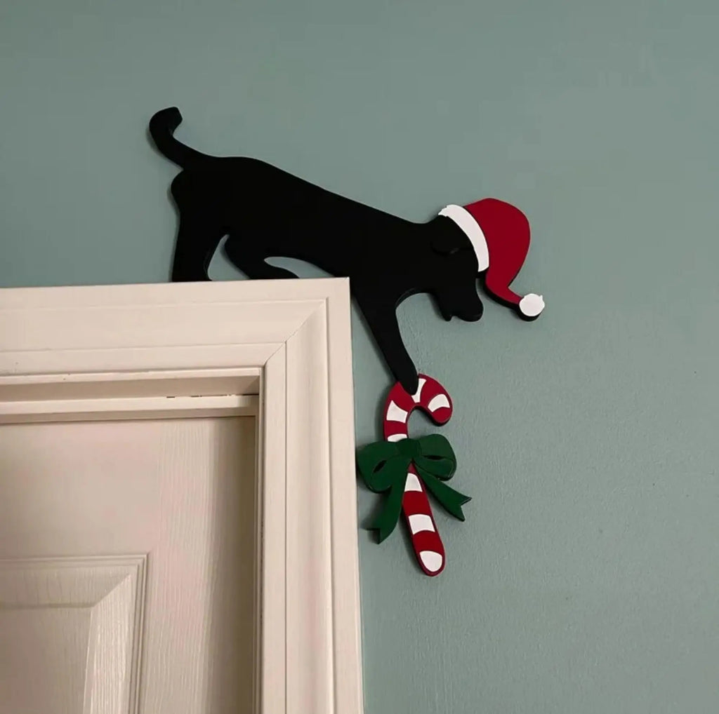Christmas Decoration 2025 1pc Santa Clau Christmas Door Corner Decoration Diy Stitching Creatives Home Decor Colgante De Navidad Oasis Select Dog