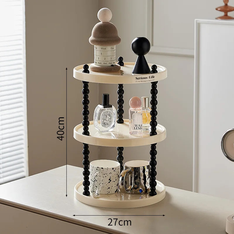 Cosmetics storage box Multifunctional finishing rack Skin care products Perfume storage rack Household desktop cup storage rack Oasis Select Round - 3 Layers