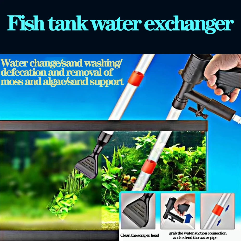 6-in-1 Aquarium Vacuum Cleaner, Water Changer & Algae Scraper