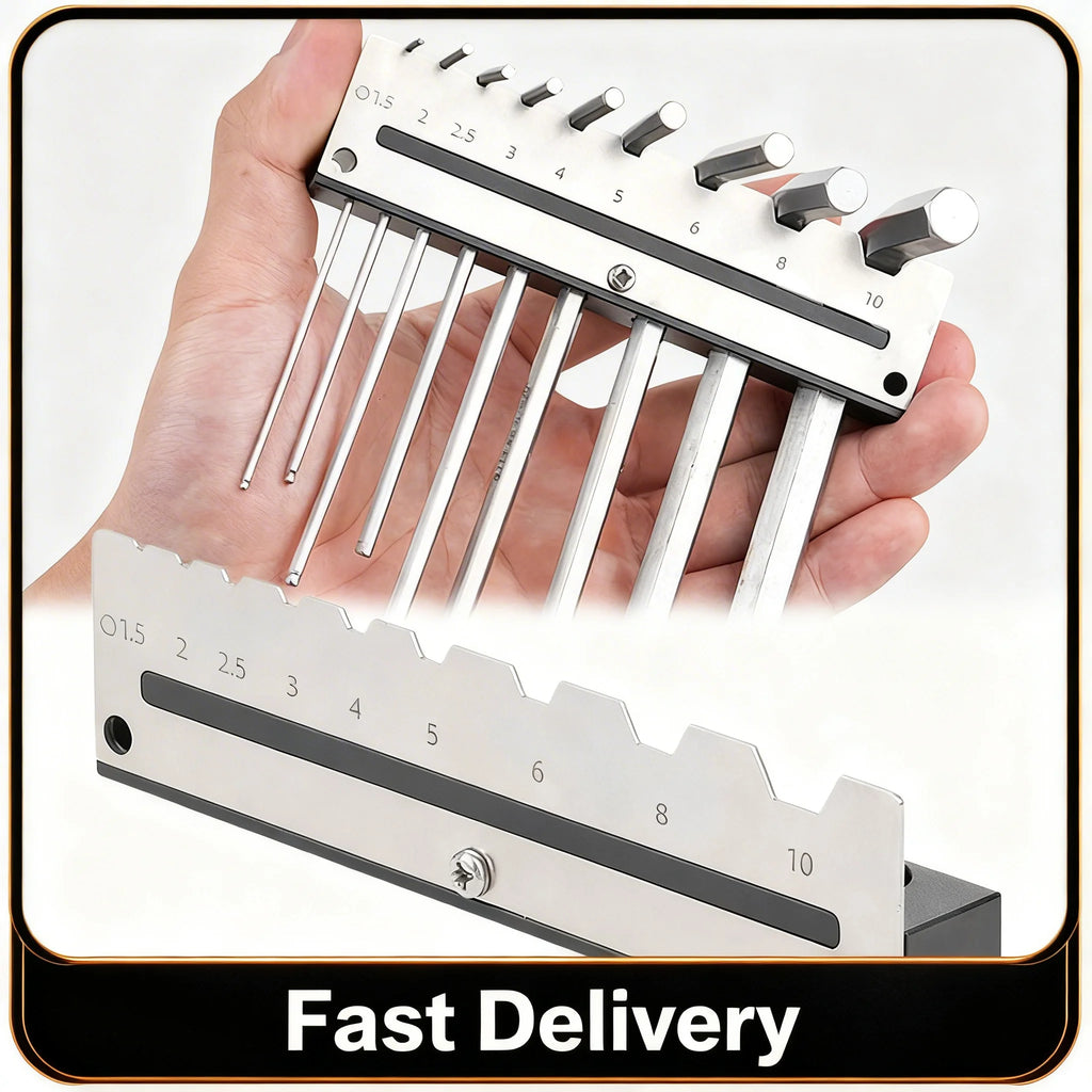9-Slot Wall Mount Hex Key Wrench Rack Organizer – Aluminum