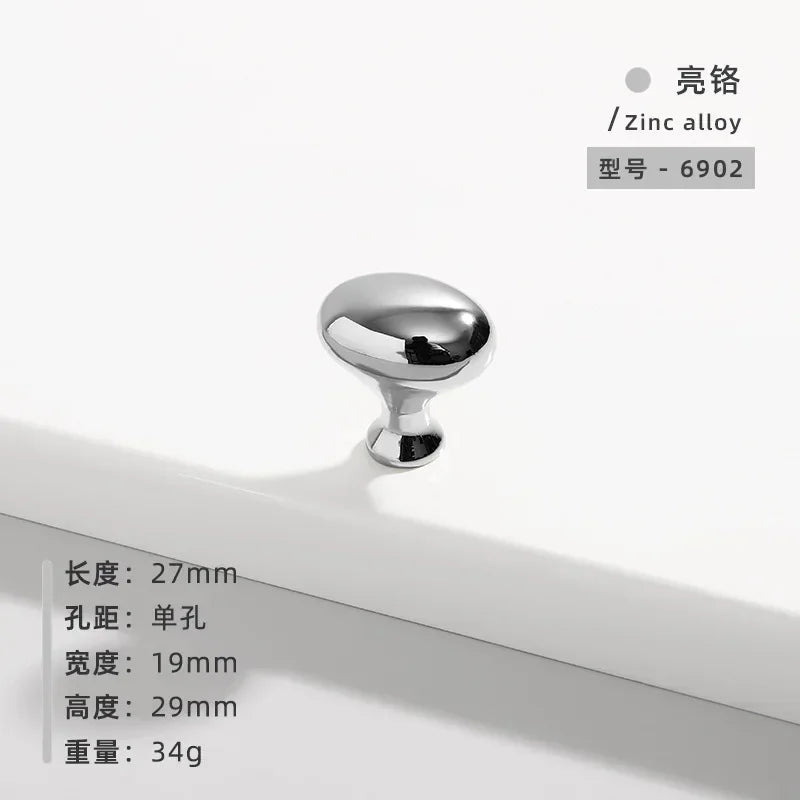 Minimalist Cabinet Door Knobs and Handles Pigeon Egg Oval Drawerknobs Wardrobe Handles for Furniture Oasis Select S-Chromium 27MM