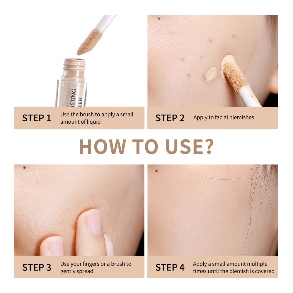 Lakerain Full Coverage Liquid Concealer – Waterproof, Oil Control