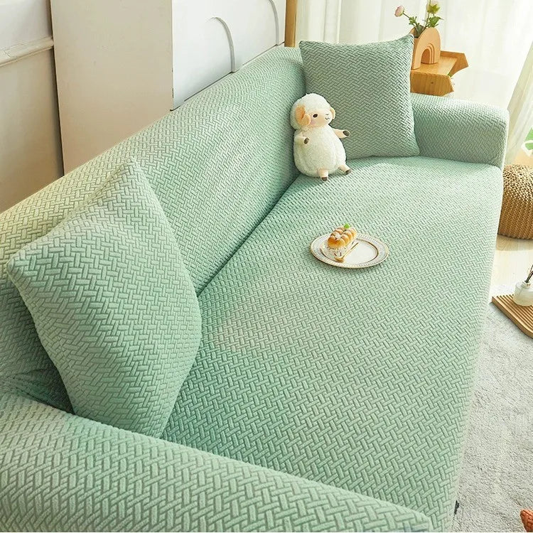 New Multi-functional Sofa Cover All-inclusive Universal Anti-cat Scratch Elastic One-piece Sofa Cover Sofa Covers Oasis Select 5 people 305-360cm Matcha color