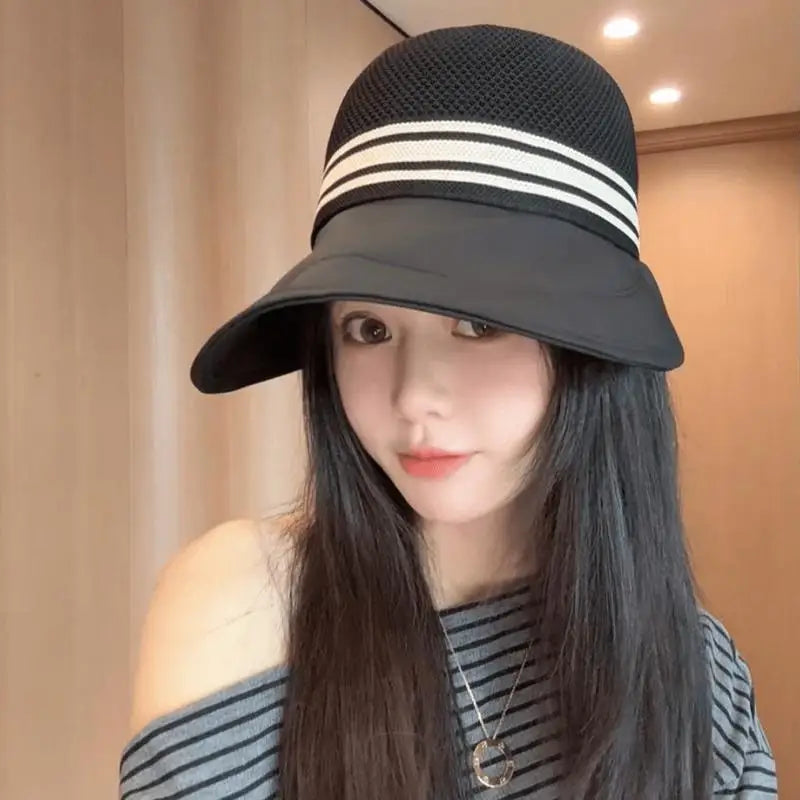 Summer Outdoor Fisherman Hat Women Breathable UV Protection Wide Brim Lightweight Sun Cap for Holiday Camping Oasis Select