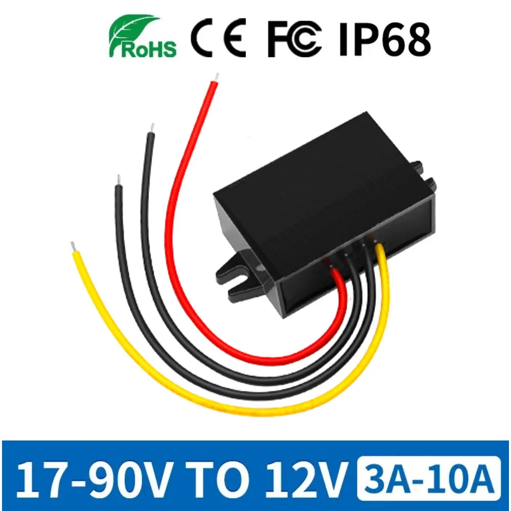 72V 60V 54V 48V 36V 24V to 12V 10A 8A 5A 3A Regulator 48 V DC Buck Car Truck Bus Taxi Vehicle Step Down Voltage Converter Oasis Select DC 36V 48V (20-60V) DC 12V 3A