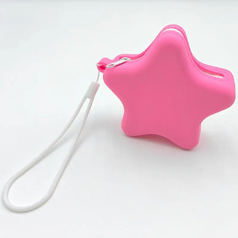 Creative Silicone Coin Purse Portable Zipper Cosmetic Bag Starfish Shape Earphone Bag Women Girls Multifunction Storage Bag Oasis Select Pink