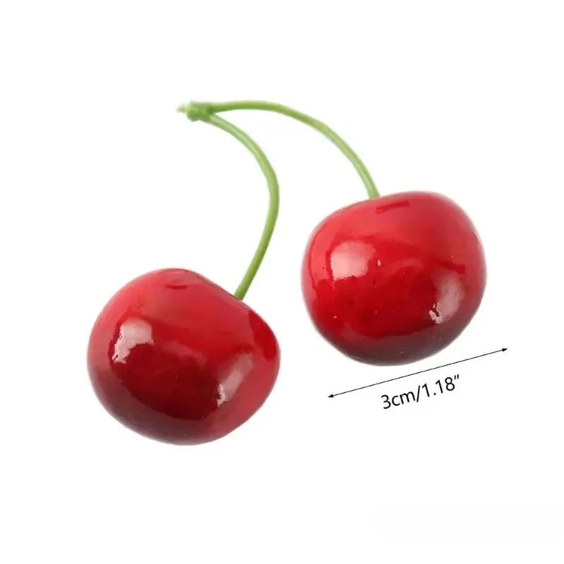 3-12 Pairs Artificial Cherry Christmas Simulation Cherry Decorations, Photography Props, Store Displays, Fake Fruit Models Oasis Select