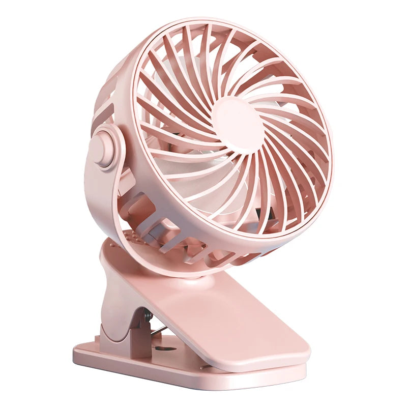 Portable Rechargeable Clip Fan 720° Rotatable Hanging Fan with Night Light Air Cooler for Outdoor Camping Ventilador Fans Oasis Select Pink