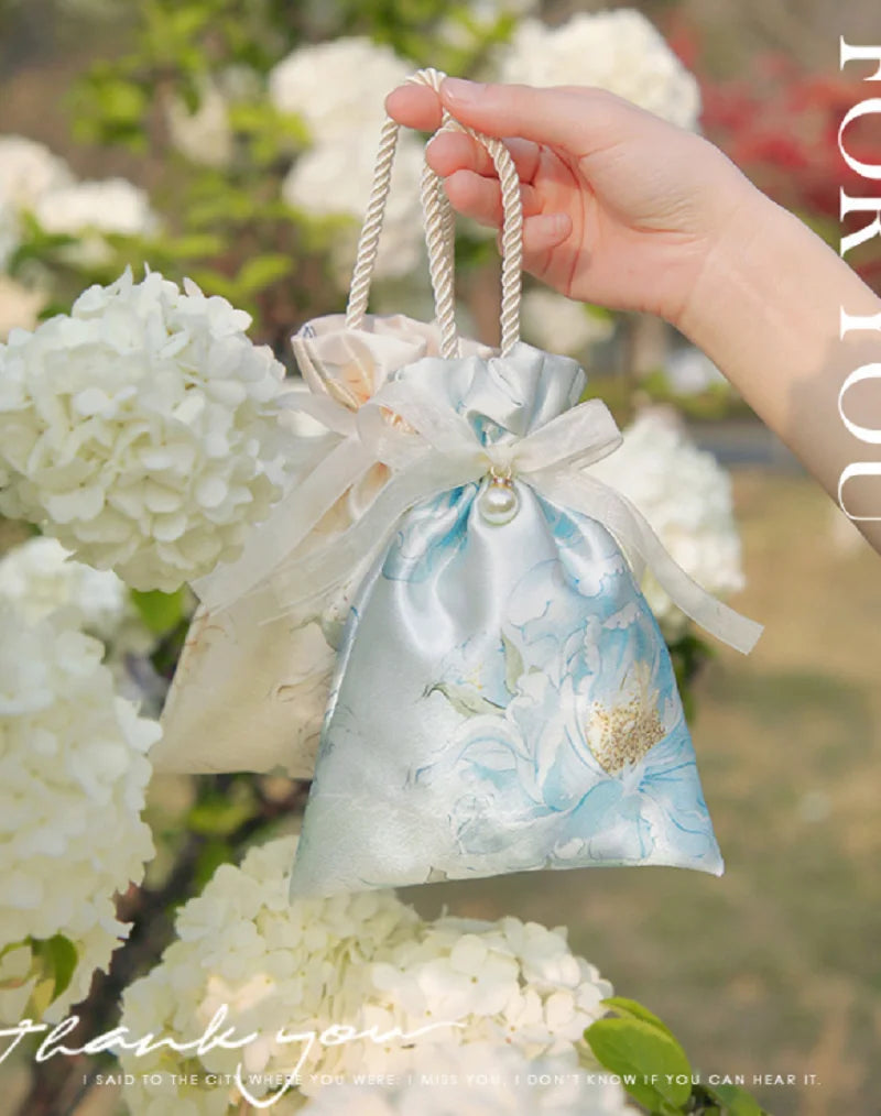 Vintage Floral Drawstring Candy Gift Bags – Wedding & Shower