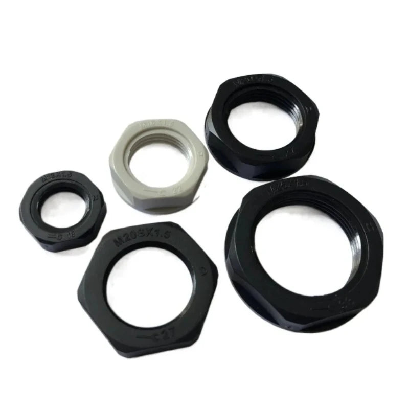 Nylon Plastic White/ Black M8 M10 M12 M14 M16 M20 M22 M32 Flange Nut for Insulation/ Anti Electricity Hexagonal Oasis Select