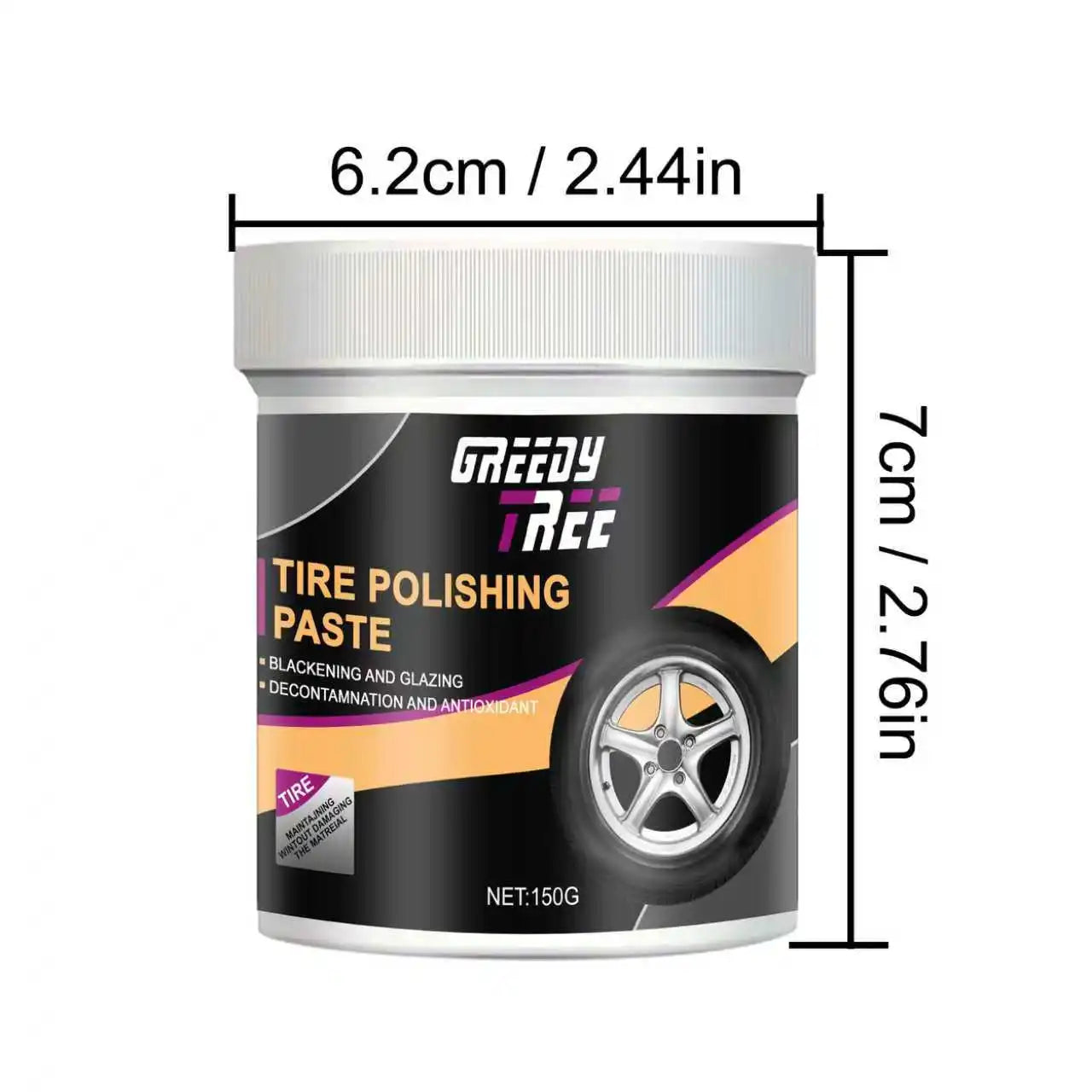 Black Enamel Tire Polish Paste – Quick-Dry Shine Restorer Tire Polish Paste Oasis Select 150g