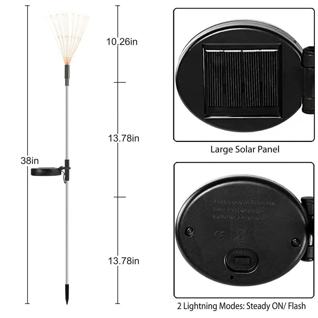 1~4PCS LED Solar Power Firework Lights Garden Decoration Fairy Lamp Waterproof Outdoor Dandelion Lawn Light Patio Garden Decor Oasis Select