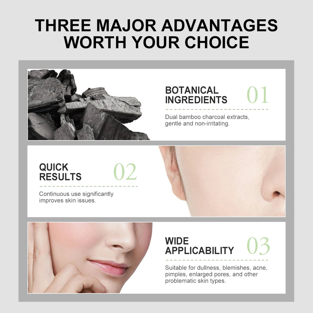 AUQUEST Bamboo Charcoal Serum Oil Control Nourishing Remover Enlarged Pore Face Serum Brightening Skin Care Beauty Health Oasis Select