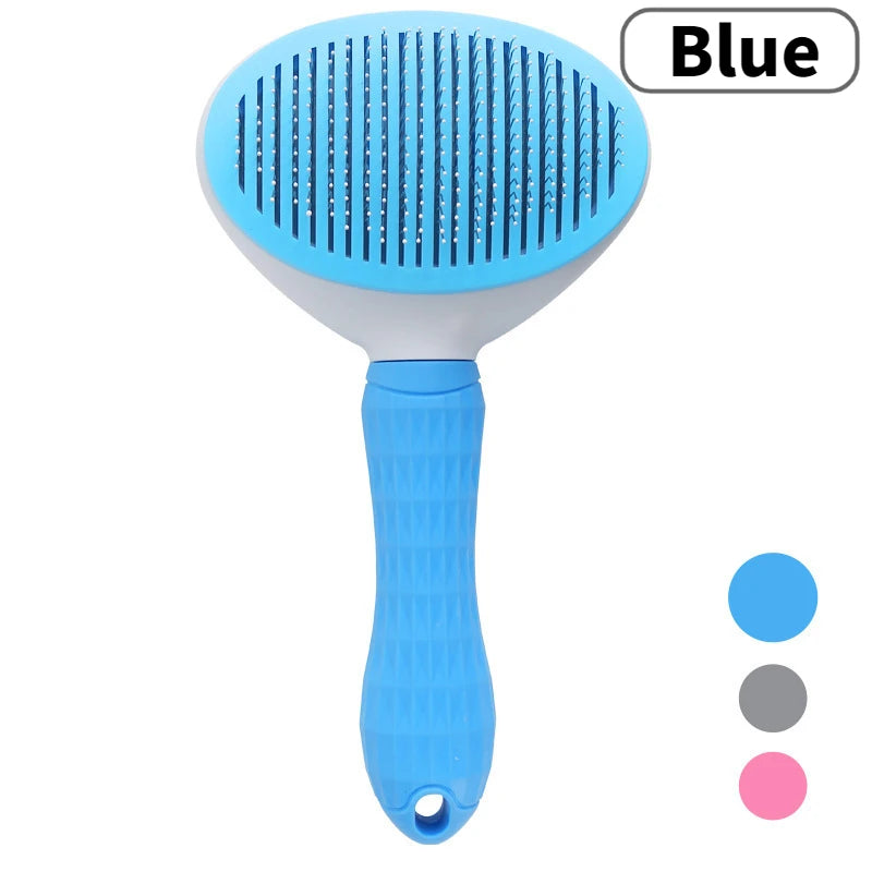 Pet Dog Brush Cat Comb Self Cleaning Pet Hair Remover Brush For Dogs Cats Grooming Tools Pets Dematting Comb Dogs Accessories Oasis Select Blue