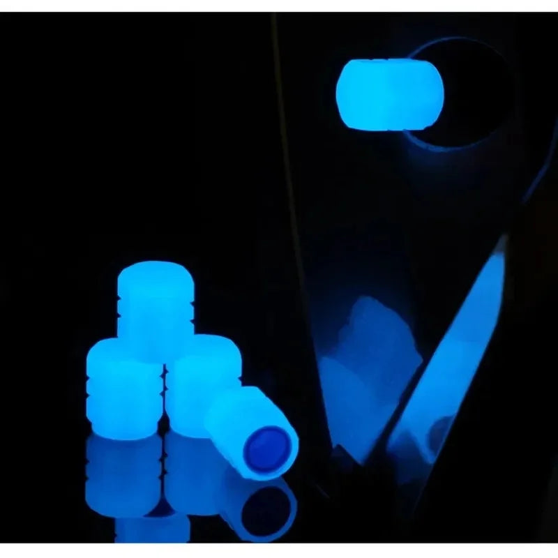 4/8/16/24pcs Tire Valve Caps Motorcycle Bike Wheel Nozzle Dustproof Tyre Valve Stem Fluorescent Night Glowing Car Accessories Oasis Select