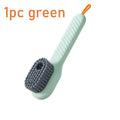 Multifunction Shoe Brush with Soap Dispenser & Long Handle Cleaning Scrub Brush Oasis Select Green