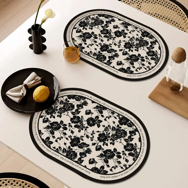 French Waterproof Leather Placemat Grease-proof Washless Placemat Dishes Scalder-proof Thermal Insulation Mat Western Placemat Oasis Select M1 30 x 50cm