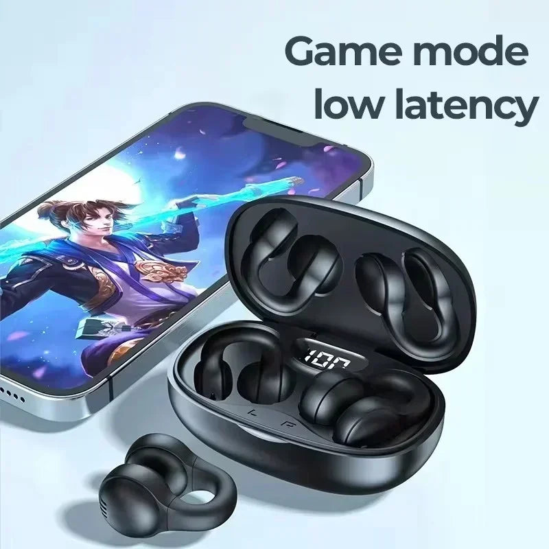 TWS Wireless Bone Conduction Headphones Bluetooth Earphones Waterproof Sports Earbuds Earring Ear Hook With Mic Headset Oasis Select