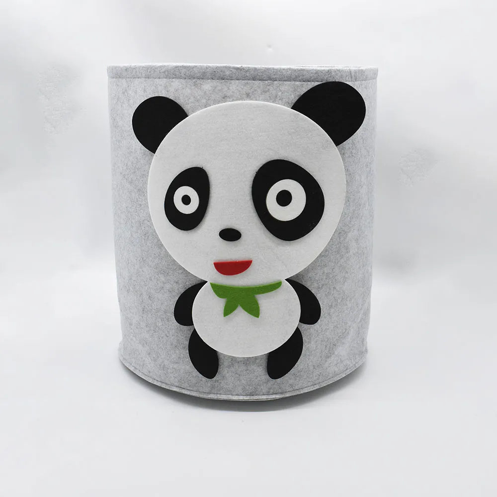Panda Dinosaur Baby Storage Basket Felt Toy Organizer Laundry Clothes Bucket Cartoon Nursery Hamper for Kids Gift Idea Oasis Select Panda