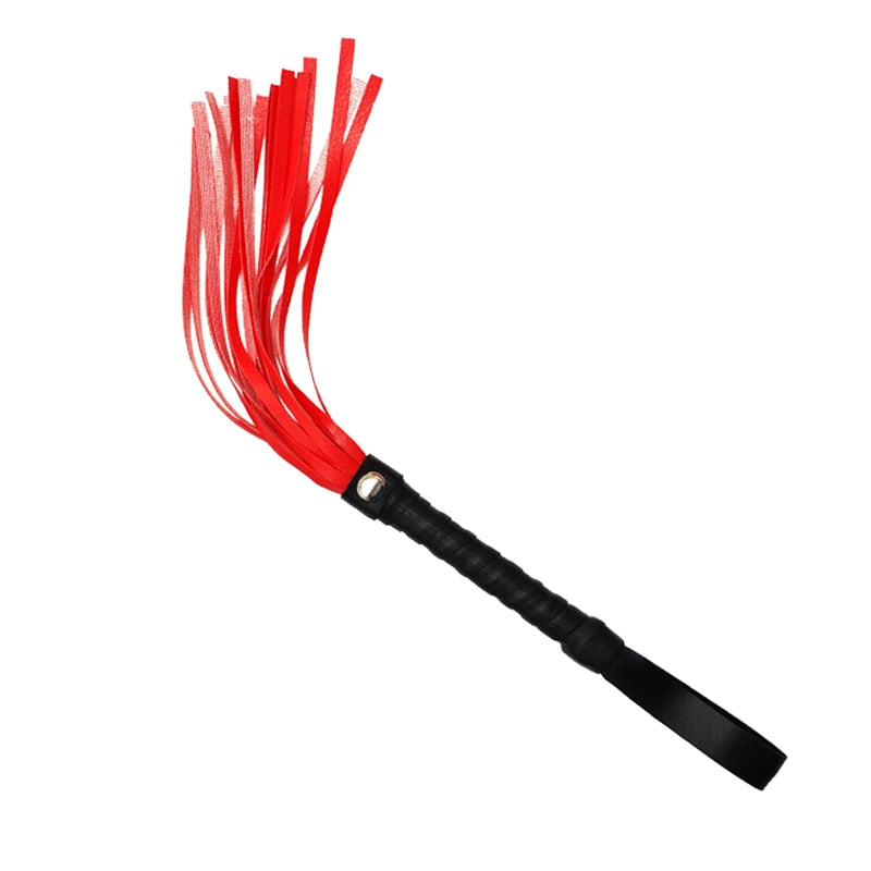 High Quality Pu Leather Pimp Whip Racing Riding Crop Party Flogger Hand Cuffs Queen Colourful Horse Riding Whip Oasis Select black red