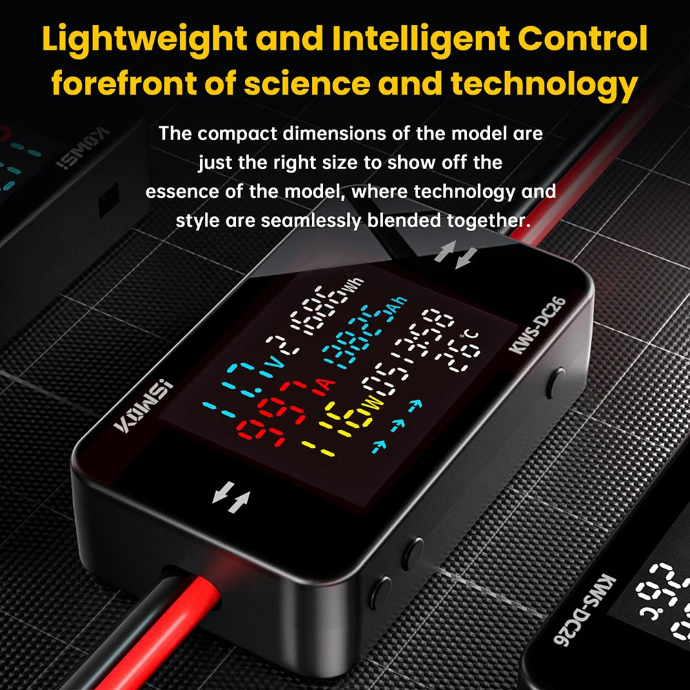 KWS-DC26 Battery Charger Tester DC8-80V 20A/25A/35A/50A Ammeter LCD Bidirectional Measurement Battery Level Detector Power Meter Oasis Select