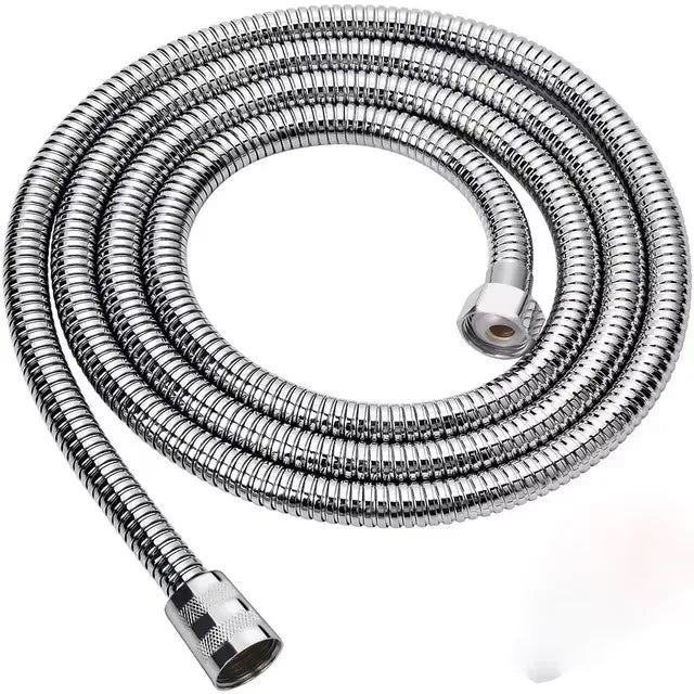1.5/2/3M Grey SUS 304 Flexible Shower Hose Long Bathroom Shower Water Hose Extension Plumbing Pipe Pulling Tube Bath Accessories Oasis Select Silver 1.5M