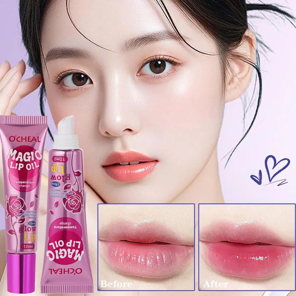 Lip Plumping Tube Lip Gloss Color-Changing Lip Oil Beauty Essence Nourishing Moisturising Sexy Lip Care Plumping Lip Serum Oasis Select