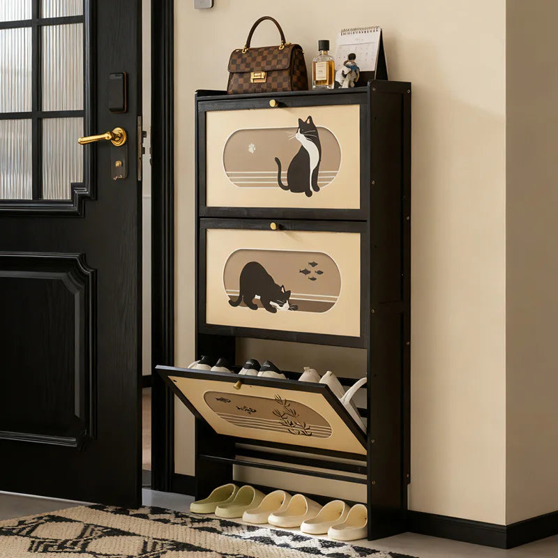multi-layer strong and durable storage cabinet at the door of the home, good-looking indoor dust-proof Nanzhu shoe cabinet Oasis Select