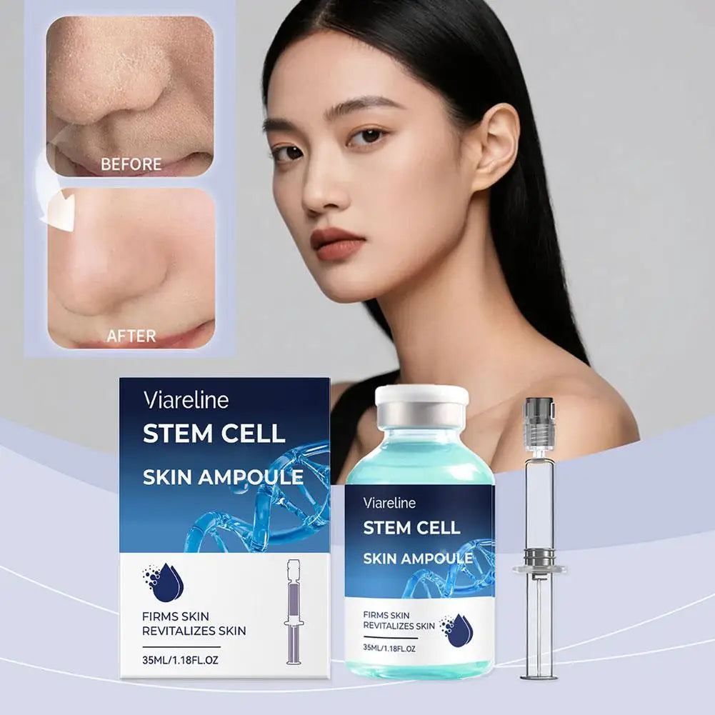 Viareline Stem Cell Skin Ampoule 35ml Firming Essence Reduces Fine Lines Rejuvenates Face Serum Oasis Select
