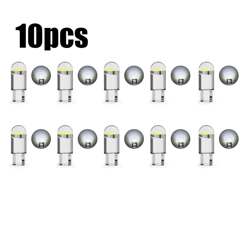 5/10/15pcs 5W LED Canbus T10 Car Lights COB Glass Interior Parts Bulbs 6000K White Auto License Plate Lamp Dome Read Light 12V Oasis Select 10pcs White