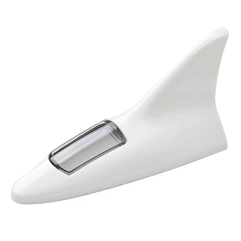Universal Car Shark Fin Antenna Roof Tail Modification Light with Solar LED Light Car Antenna Driving Safety Warning Light Oasis Select WT