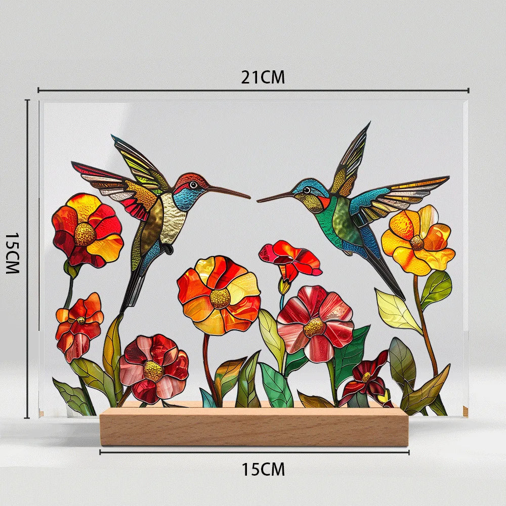 Acrylic Flower Pattern Table Room Desk Imitation Glass Texture Acrylic Desktop Decoration Holiday Gift Desk Decoration Oasis Select BTU425