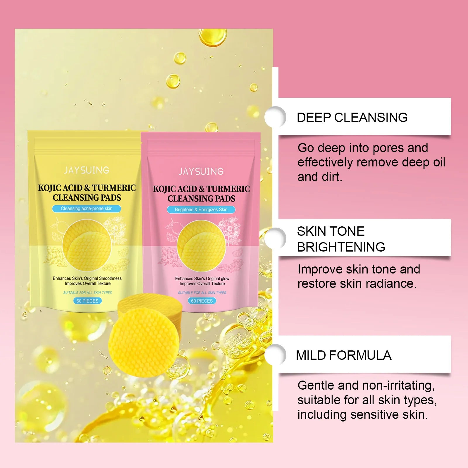 Turmeric Exfoliating Facial Pads – Anti-Acne & Deep Cleanse Exfoliating Facial Pads Oasis Select