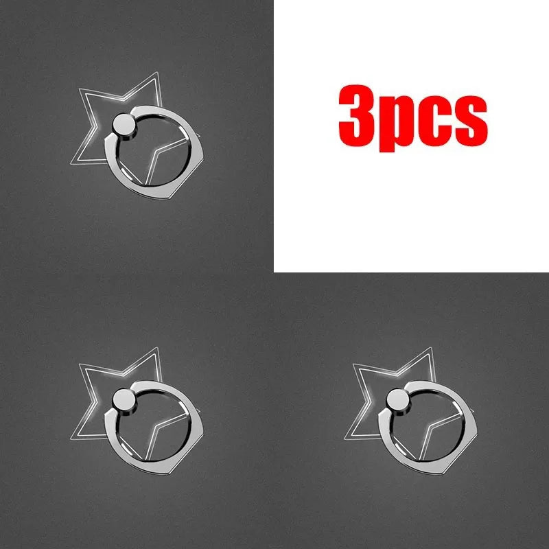 1/2/3Pcs Cell Phone Ring Holder Stand 360 ° Degree Rotation Clear Finger Grip Kickstand Compatible iPhones or Phone Case Oasis Select Star-3pcs