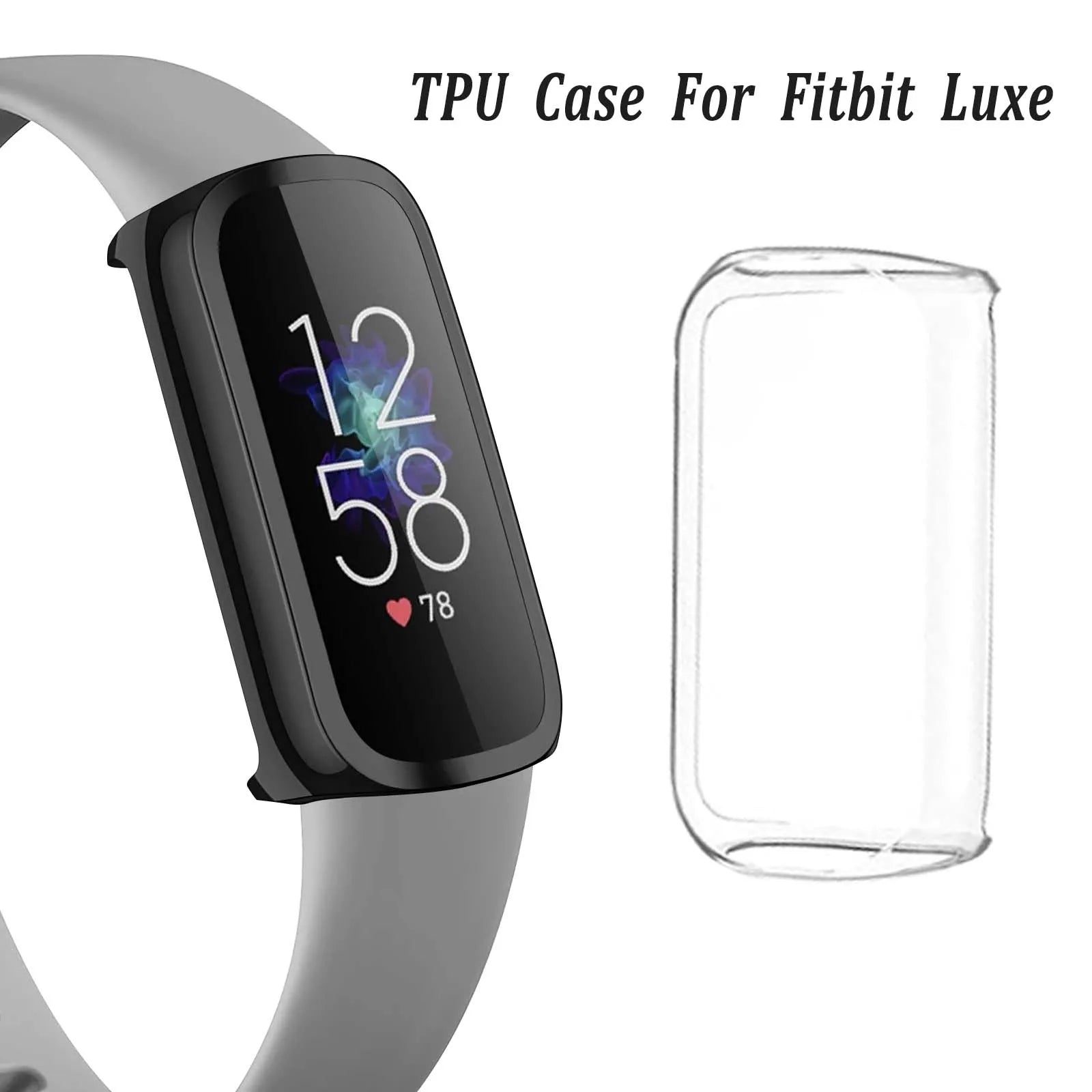 Full Coverage TPU Case for Fitbit Luxe – Bumper Shell Cover Smartwatch Case Oasis Select