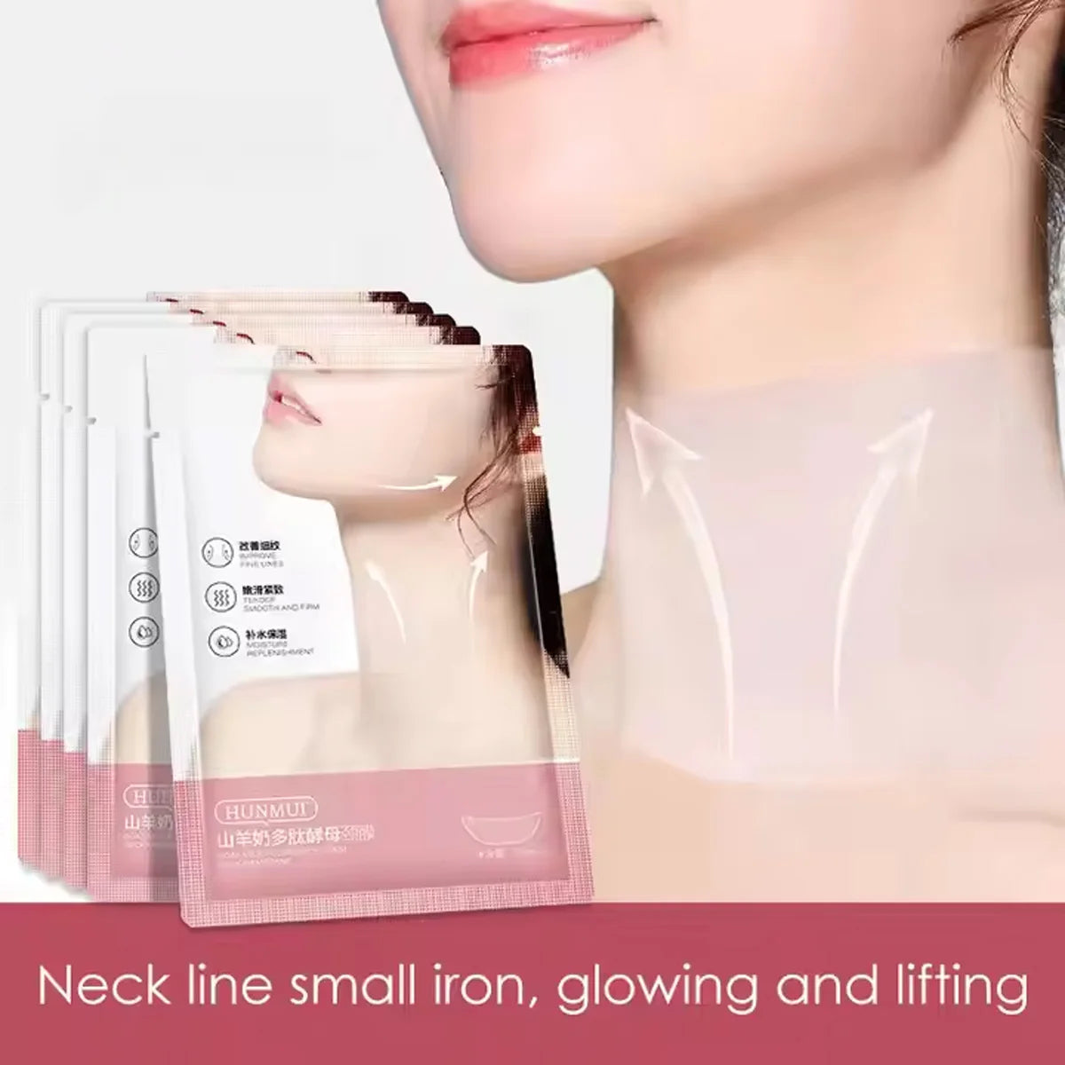 10-Pack Goat Milk Collagen Neck Mask – Firming & Hydrating