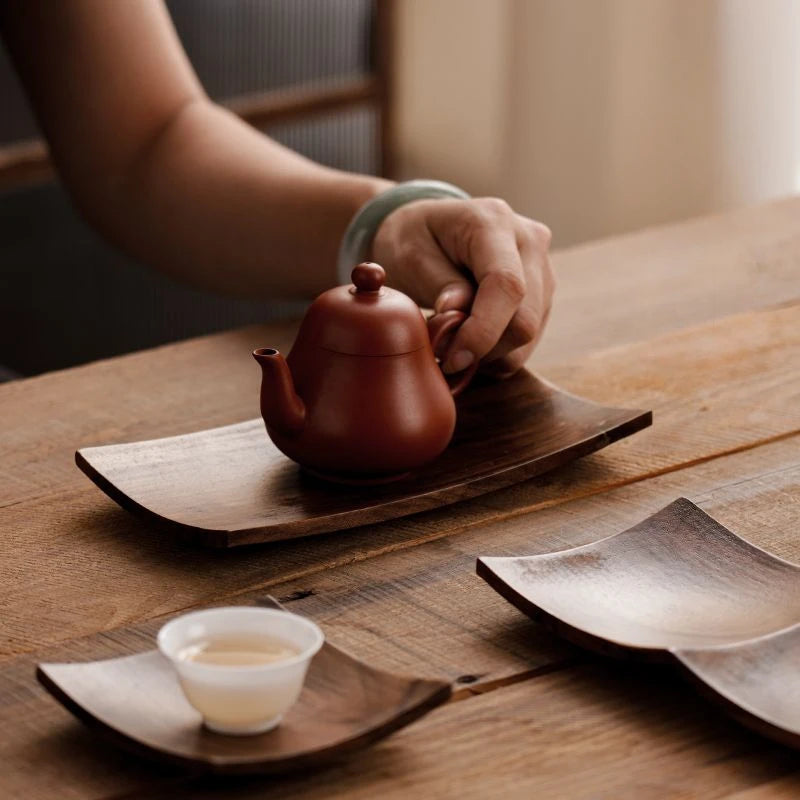 Chinese North American Walnut Dry Fruit Plate Nut Candy Dish Tea Table Zen Tea Coaster Fruit Pastry Dessert Plate Oasis Select