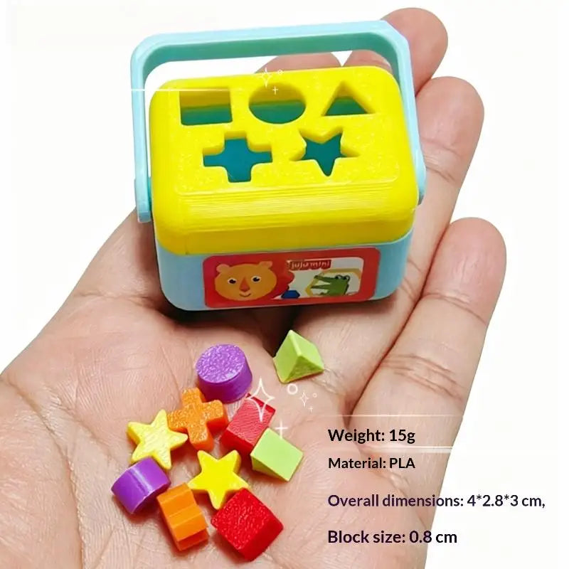 SU 1Set Doll House Nursery Decoration Photography Prop Miniature Shape Sorting Toy Box Dollhouse Educational Toy Model Oasis Select 1SET