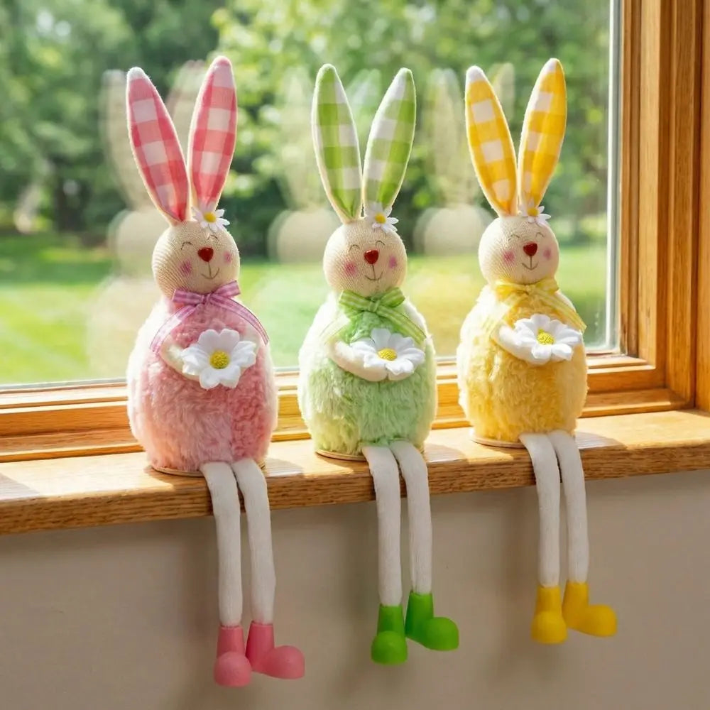 Easter Bunny Plush Doll | Soft Long-Leg Rabbit Figure Decor