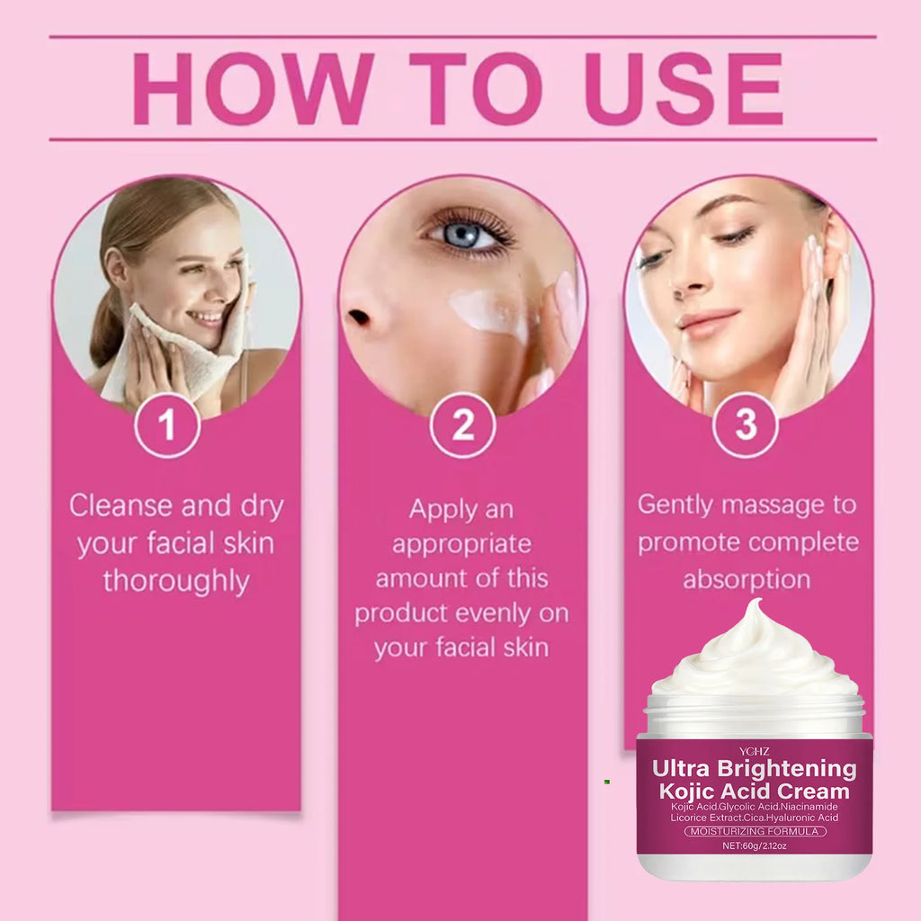 Kojic Acid Brightening Cream – Niacinamide, Vitamins C & E
