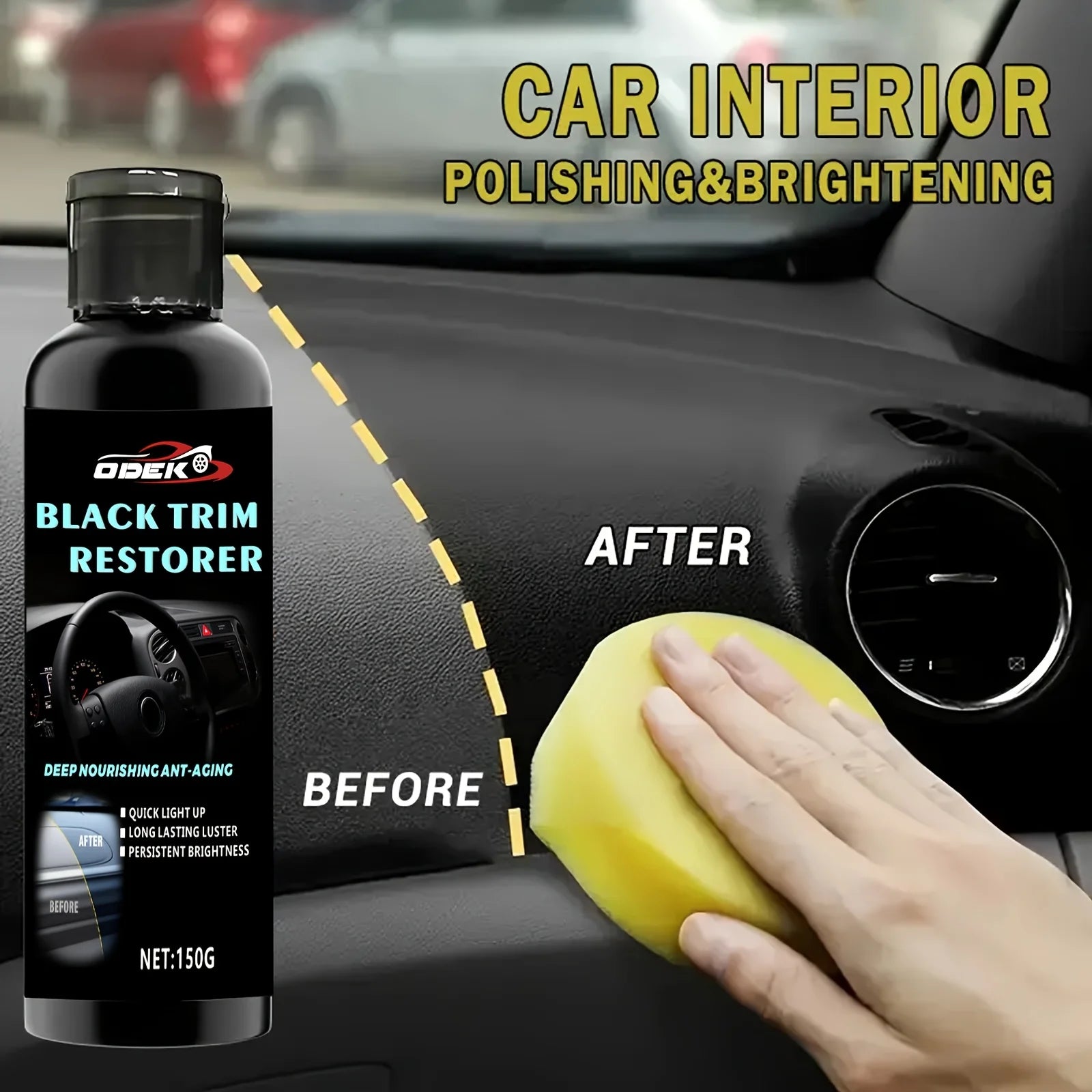 Plastic Repair, Rubber Black Gloss Paste, Tire Black Polish for Exterior and Interior Restoration of Cars, Bumpers, Mirrors Oasis Select