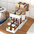 Pull Out Storage Rack 2 Tier,Black/White Under Sink Organizer with Non-Slip Drawers for Kitchen Bathroom Cabinet Bathroom Shelve Oasis Select WHITE