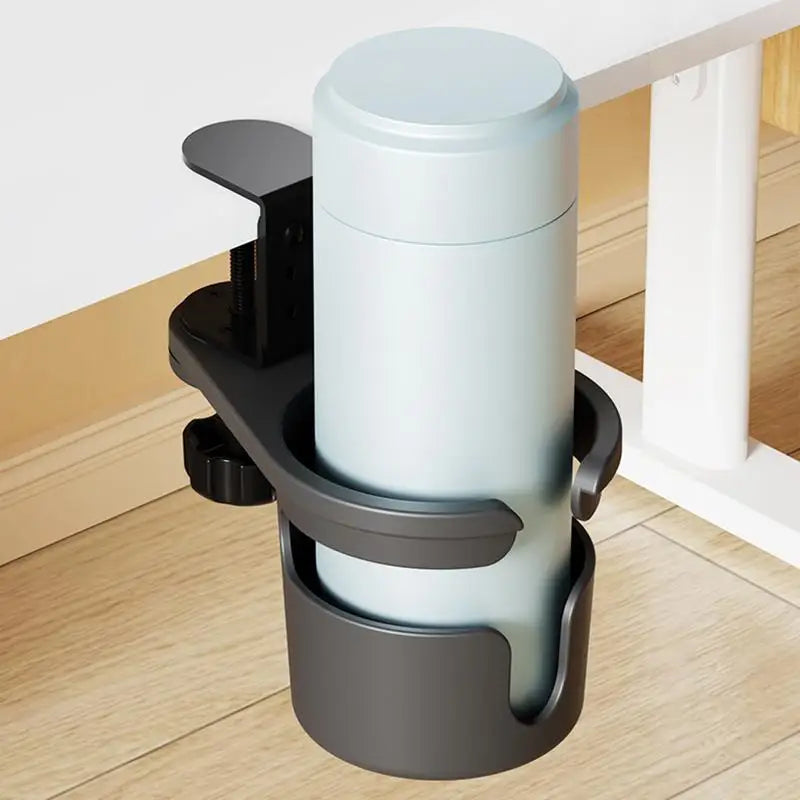 Desk Cup Holder Clamp Adjustable Anti-Spill Coffee Cup Holder 360 Degree Rotating Table Edge Clamp Cup Holder Anti-Fall Desk Oasis Select