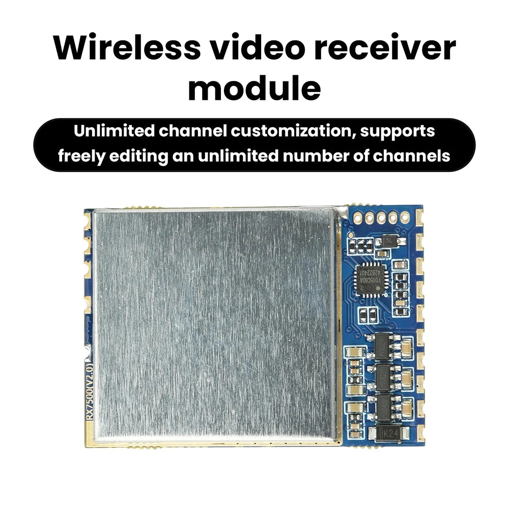 RX7500 6000-7500MHz Wireless Video Receiving Module 7.2GHz VRX with RSSI Output Analog Voltage Signal for Monitoring System Oasis Select