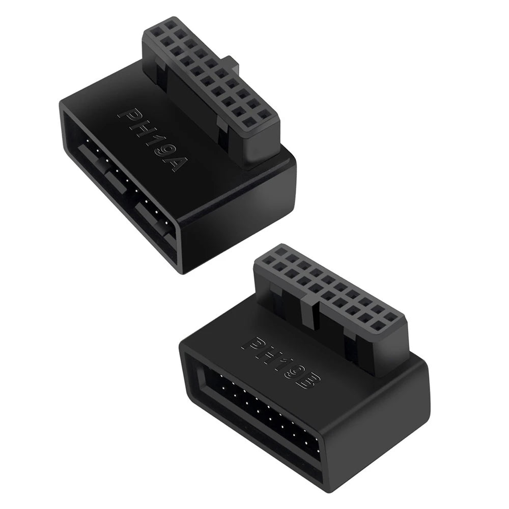 PH19B USB 3.0 Internal Header USB3.0 19/20P Socket 90 Degree Adapter Converter for Computer Motherboard Oasis Select