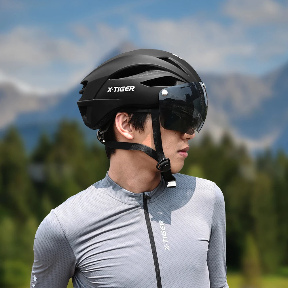 X-TIGER Cycling Helmet Lightweight One-piece Helmet Breathable With Magnetic Goggles Head Safety Helmet MTB Road Bike Helmet Oasis Select