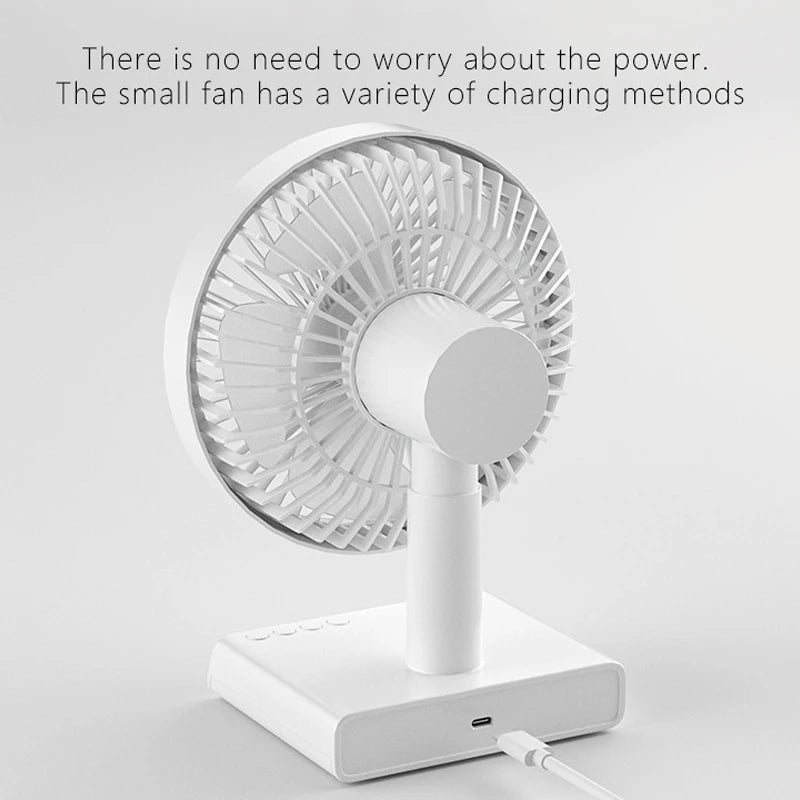 URGGU LED Clock Desktop Fan – Rechargeable Oscillating Fan