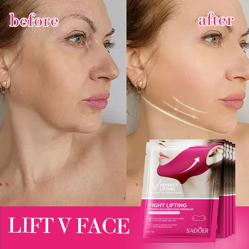 2/5pcs V-Shaped Face Lifting Mask Ear-Hanging Nano-Hydrogel Mask Women Skin Hydrating Moisturizing Lifting Firming Mask Oasis Select