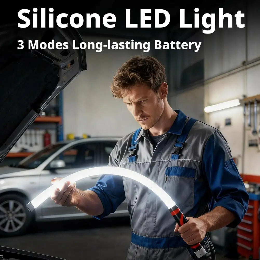 73cm Flexible Silicone LED Work Light Rechargeable High Brightness Flashlight Stick Long Battery Life for Car Repair Inspection Oasis Select
