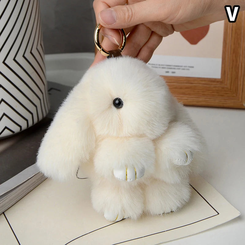 15cm Gifts Rabbit Fur Keychain Women Bag Car Key chain Pendant Decoration Jewelry Bags Hangings Accessories Oasis Select MR-18